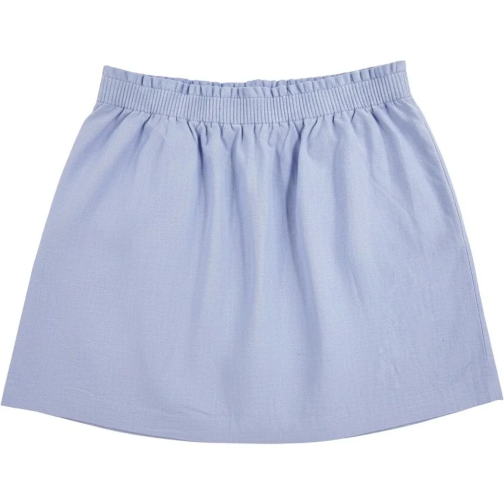 J. Crew Skirt Blue 2X Elastic Waist Linen Cotton Blend Casual Summer Plus Size